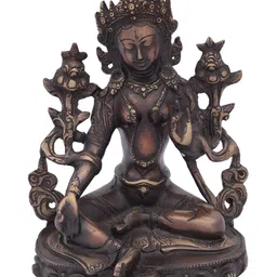 Exotic India Brown & Gold-Toned Buddha Idol Showpiece-picture-20