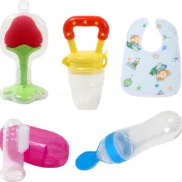 5 Pieces Combo Set For Your New Born Babies (Multicolor) - Silicone-7