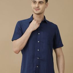 Linen Club Men Contemporary Spread Collar Solid Slim Fit Casual Shirt-image-14