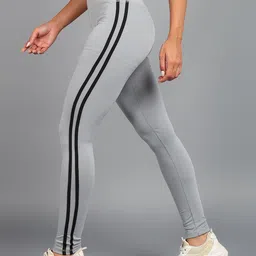 Rock Paper Scissors Women High Rise Rapid-Dry Striped Tights-image-94