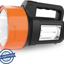 Long Range Light Rechargeable 125W Searchlight with Blinker + Side Light 8 hrs Torch Emergency Light-0