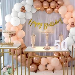 Special You 43 Pcs Peach & White Birthday Decorations-picture-21