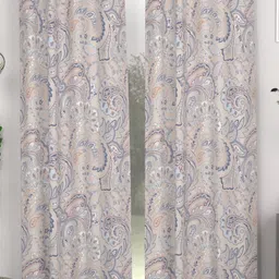 CHHAVI INDIA Peach-Coloured & Navy Blue 2 Pieces Ethnic Motifs Printed Door Curtain-image-98