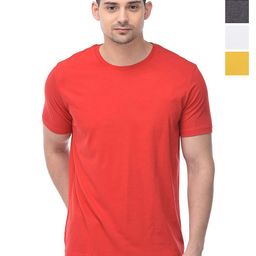 COLOR CAPITAL Unisex Pack Of 4 Solid Round Neck Cotton T-shirts-image-99