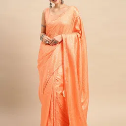KALINI Striped Ethnic Sequinned Dola Silk Party Wear Saree-picture-12
