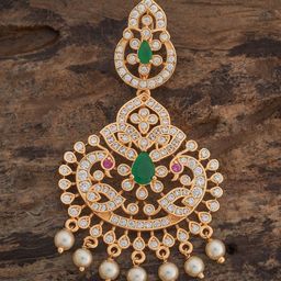 Kushal's Fashion Jewellery Gold-Plated Cubic Zirconia Studded Pendant-23