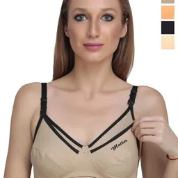 Liigne Pack Of 4 Cotton Full Coverage Non Padded Maternity Bra-20