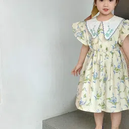 LULU & SKY Floral Print Flutter Sleeve Fit & Flare Dress-picture-13