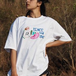 BANGS AND CRACKLES Women Dual Fusion Typography Printed Cotton Oversized T-shirt-image-92