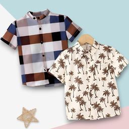 VANI COUTURE Pack of 2 Polycotton Printed Shirts-image-76