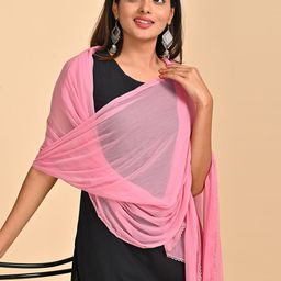 HELLA FASHIONS Taping Border Chiffon Dupatta-30