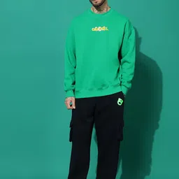 GRIFFEL Men Graphic Printed Oversized Mid-Rise Round Neck Long Sleeves Tracksuits-picture-13