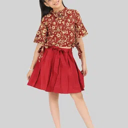 BEING NAUGHTY Girl Printed Top & Skirt Co-Ords-21