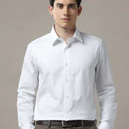 Arrow Men Classic Tailored Fit Spread Collar Textured Cotton Formal Shirt-picture-31