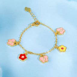 GIVA Girls 925 Silver Gold-Plated Butterfly Charm Bracelet-image-72