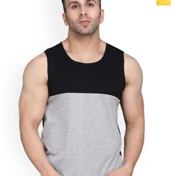 SLOWLORIS Pack Of 2 Printed Round Neck Cotton Gym Vests-picture-32