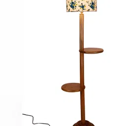 Devansh White Drum Shelf Floor Lamp image 3