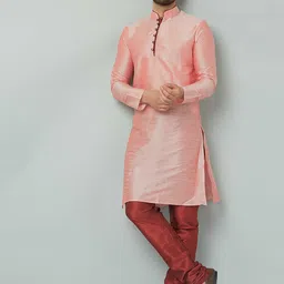 LEMONX Men Regular Pure Silk Kurta with Pyjamas-picture-5
