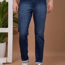 Canary London Men Smart Slim Fit Low-Rise Light Fade Printed Stretchable Jeans-image-90