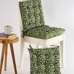 SKANDA FAB Green & White 3 Pieces Printed Pure Cotton Chair Pads-image-25