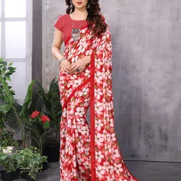 The Textile Hub Printed Floral Saree-image-8