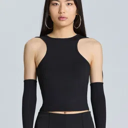 ZOMODA Women Solid Round Neck Top-picture-6