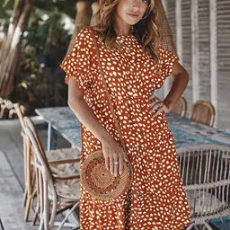 StyleCast Women Animal Print A-Line Midi Dress-image-88