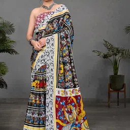 KALINI Ajrak Block Block Print Saree-9