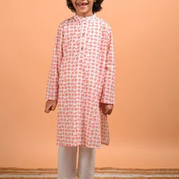 Kalp Boys Quirky Printed Cotton Kurta with Pyjamas-picture-32