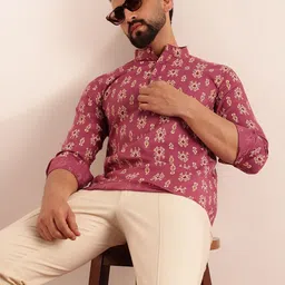 Anouk Men Paisley Printed Cotton Short Kurta-16