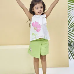 Peppermint Girls Printed Top With Skirt-image-79