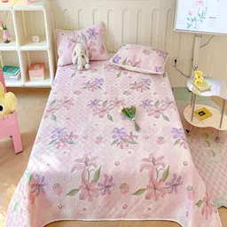 JC HOME Pink & Green Printed Pure Cotton Double Queen Bed Covers 2 x 1.8 m-picture-20