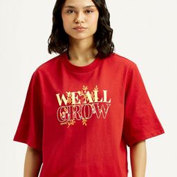 Levis Women Typography Printed Round Neck Cotton Relaxed Fit T-shirt-picture-10