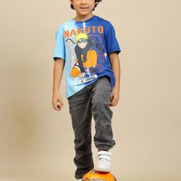 Kids Ville Boys Naruto Printed Pure Cotton T-Shirt-picture-4