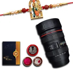 DeoDap Roli Chawal Coin Mug & Greeting Card Rakhi Gift Set-image-75