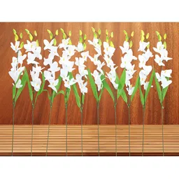 Nutts White 10 Pieces Orchid Artificial Flower image 3