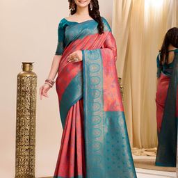 Vastravatika GAJARI Ethnic Motifs Woven Design Zari Kanjeevaram Saree-picture-40