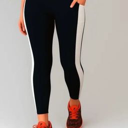 KGN HUB Women Striped igh-Rise Ankle Length Gym Tights-picture-4