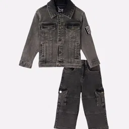 Blue Giraffe Boys Spread Collar Pure Cotton Quilted Jacket-picture-27