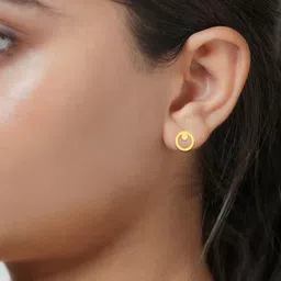 BHIMA 22K BIS Hallmark 916 Purity Yellow Gold Round Ball Designed Gold Stud Earrings-56