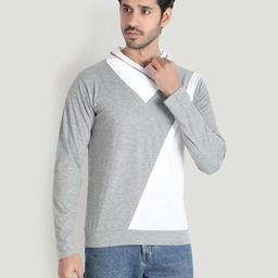 Black Collection Men Colourblocked V-Neck Cut Outs T-shirt-image-36
