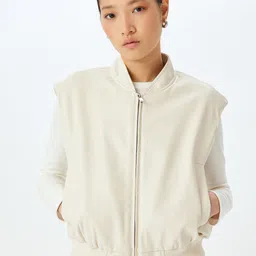 Koton Women Crop Bomber Jacket-image-29
