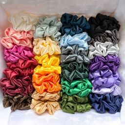 DN ENTERPRISES Women Set of 24 Scrunchies Ponytail Holders-35