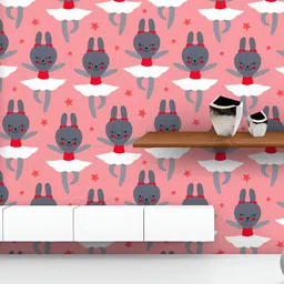 ArtzFolio Printed UV-Resistant Anti-Bacterial Cartoon Little Bunny Peel & Stick Wallpaper-image-95