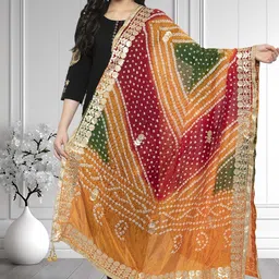 Moda Rapido Dyed Bandhani Silk Dupatta-picture-30