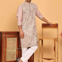 Jompers Men Embroidered Kurta Pyjama Set-picture-47