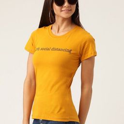 Moda Rapido Women Typography Printed Pockets Slim Fit T-shirt-image-12