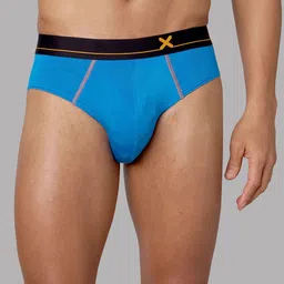 FRENCHIE X-Drip Solid Blue Micro Modal Anti Bacterial Stretchable Mid Rise Briefs-picture-20