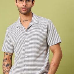 V-Mart Men Horizontal Stripes Casual Regular Fit Shirt-image-63