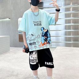 StyleCast x Revolte Boys Printed Pure Cotton T-shirt With Shorts-image-67